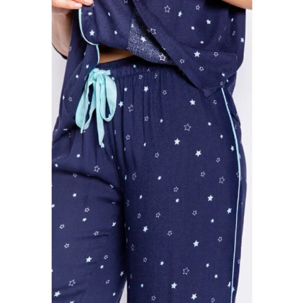 PJ Salvage Women's Midnight Blue Sky Pajama Set Size M